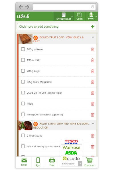 Whisk - Shopping List with Store Selection
